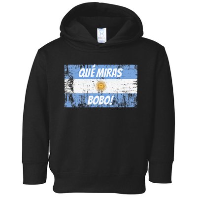 Football Fan Que miras bobo Bandera Argentina Flag Toddler Hoodie