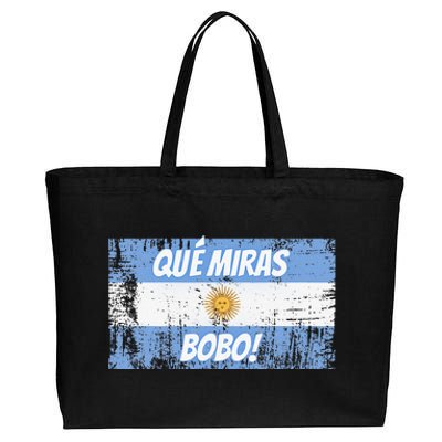 Football Fan Que miras bobo Bandera Argentina Flag Cotton Canvas Jumbo Tote