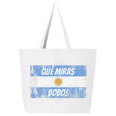 Football Fan Que miras bobo Bandera Argentina Flag 25L Jumbo Tote