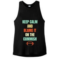 Fantasy Football Quote Keep Calm And Blame The Commissioner Ladies PosiCharge Tri-Blend Wicking Tank