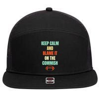 Fantasy Football Quote Keep Calm And Blame The Commissioner 7 Panel Mesh Trucker Snapback Hat