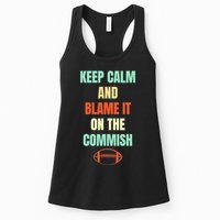 Fantasy Football Quote Keep Calm And Blame The Commissioner Womens Tank Top