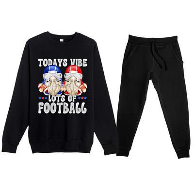 Funny Football Quotes For American Football Mom And Dad Gnome Gift Premium Crewneck Sweatsuit Set