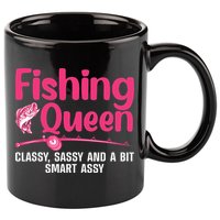 Funny Fishing Queen Design For  Ladies 11oz C Handle Ceramic Mug