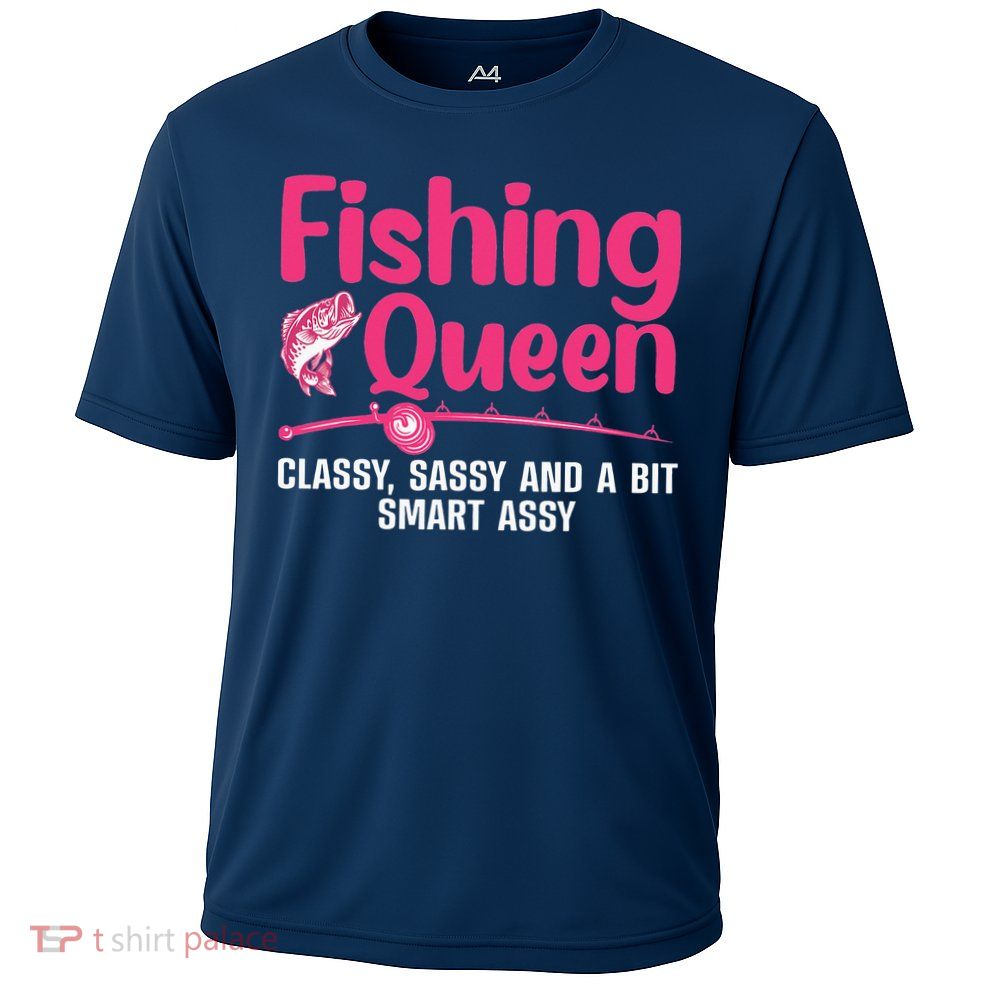 Funny Fishing Queen Design For  Ladies Performance Shirt