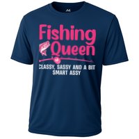 Funny Fishing Queen Design For  Ladies Cooling Performance Crew T-Shirt