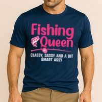 Funny Fishing Queen Design For  Ladies Cooling Performance Crew T-Shirt