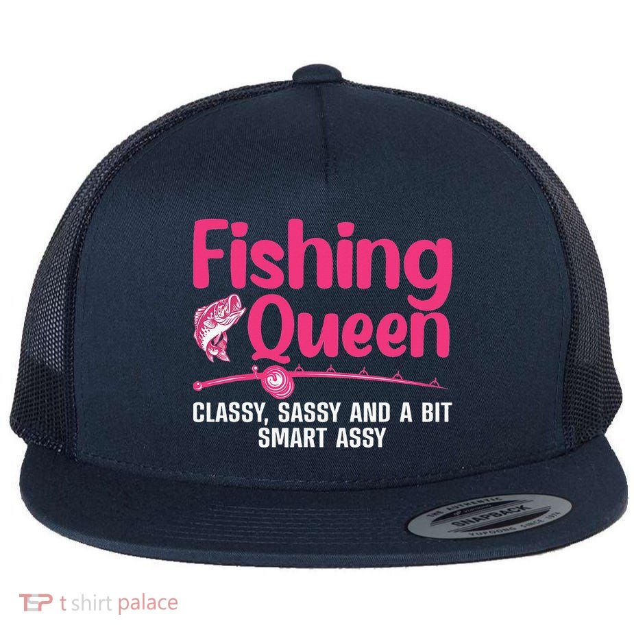 Funny Fishing Queen Design For  Ladies Flatbill Hat