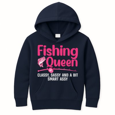 Funny Fishing Queen Design For  Ladies Kids Hoodie