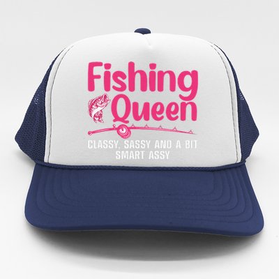 Funny Fishing Queen Design For Women Ladies Fishing Lovers Trucker Hat