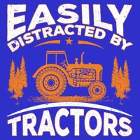 Funny Farming Quote Gift Easily Distracted By Tractors Gift Womens T-Shirt