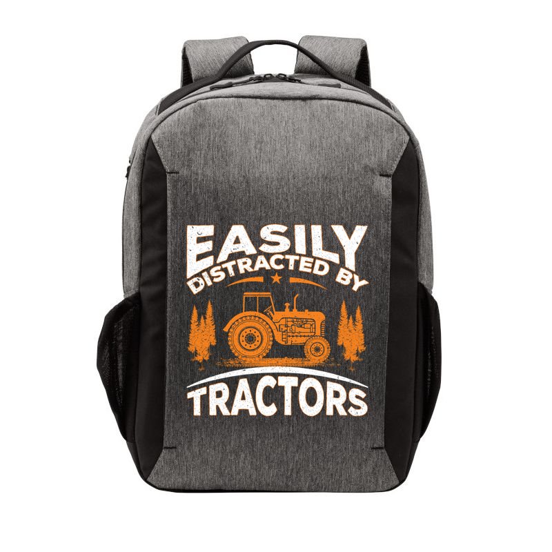 Funny Farming Quote Gift Easily Distracted By Tractors Gift Vector Backpack