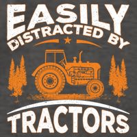 Funny Farming Quote Gift Easily Distracted By Tractors Gift Vector Backpack