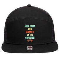 Fantasy Football Quote Keep Calm And Blame The Commissioner 7 Panel Mesh Trucker Snapback Hat
