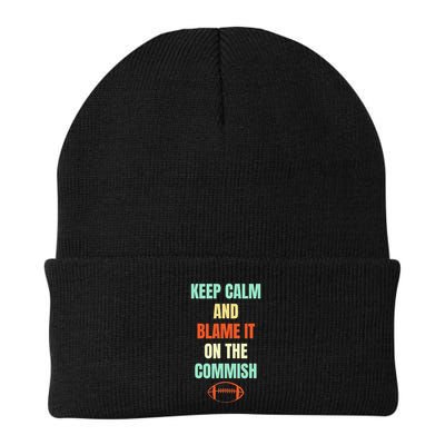 Fantasy Football Quote Keep Calm And Blame The Commissioner Beanie