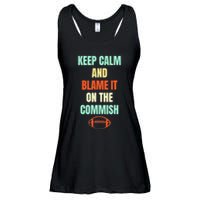 Fantasy Football Quote Keep Calm And Blame The Commissioner Ladies Essential Flowy Tank