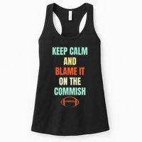 Fantasy Football Quote Keep Calm And Blame The Commissioner Womens Tank Top