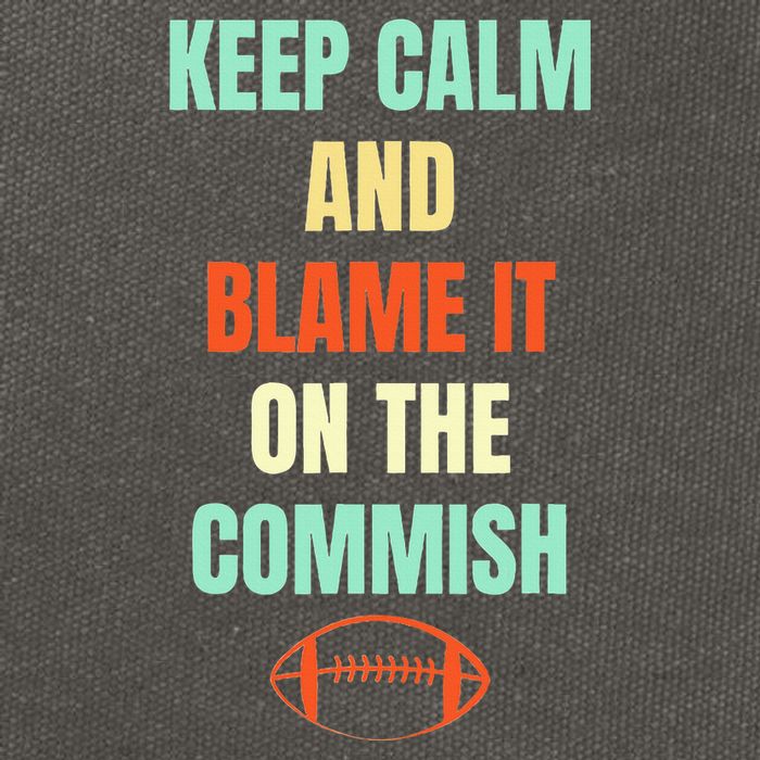 Fantasy Football Quote Keep Calm And Blame The Commissioner Cotton Canvas Backpack