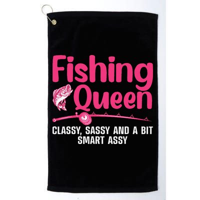Funny Fishing Queen Design For Women Ladies Fishing Lovers Golf Towel