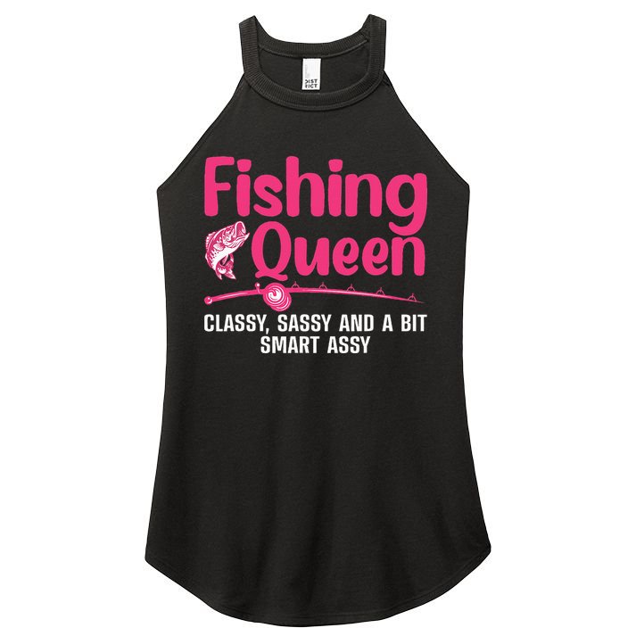 Funny Fishing Queen Design For Women Ladies Fishing Lovers Women's Perfect Tri Rocker Tank