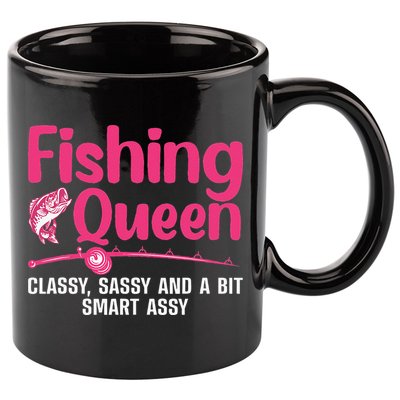 Funny Fishing Queen Design For Ladies Fishing Lovers 11oz C Handle Ceramic Mug