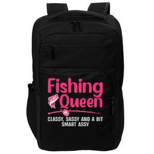 Funny Fishing Queen Design For Women Ladies Fishing Lovers Impact Tech Backpack