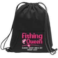 Funny Fishing Queen Design For Women Ladies Fishing Lovers Sweatshirt Cinch Pack Bag