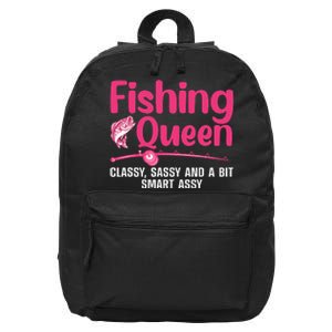 Funny Fishing Queen Design For Women Ladies Fishing Lovers 16 in Basic Backpack