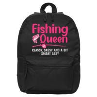 Funny Fishing Queen Design For Women Ladies Fishing Lovers 16 in Basic Backpack