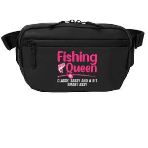 Funny Fishing Queen Design For Women Ladies Fishing Lovers Crossbody Pack