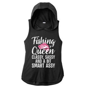 Funny Fishing Queen Design For Women Ladies Fishing Lovers Ladies PosiCharge Tri-Blend Wicking Draft Hoodie Tank