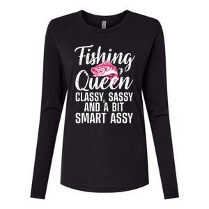 Funny Fishing Queen Design For Women Ladies Fishing Lovers Womens Cotton Relaxed Long Sleeve T-Shirt