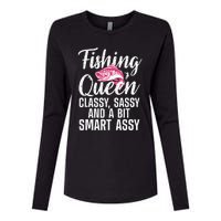 Funny Fishing Queen Design For Women Ladies Fishing Lovers Womens Cotton Relaxed Long Sleeve T-Shirt