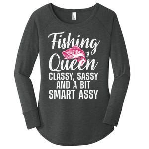 Funny Fishing Queen Design For Women Ladies Fishing Lovers Women's Perfect Tri Tunic Long Sleeve Shirt