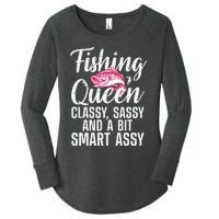 Funny Fishing Queen Design For Women Ladies Fishing Lovers Women's Perfect Tri Tunic Long Sleeve Shirt