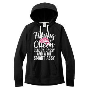 Funny Fishing Queen Design For Women Ladies Fishing Lovers Women's Fleece Hoodie