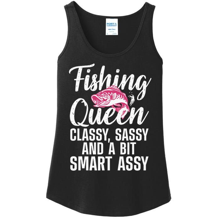 Funny Fishing Queen Design For Women Ladies Fishing Lovers Ladies Essential Tank