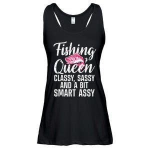 Funny Fishing Queen Design For Women Ladies Fishing Lovers Ladies Essential Flowy Tank