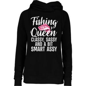 Funny Fishing Queen Design For Women Ladies Fishing Lovers Womens Funnel Neck Pullover Hood