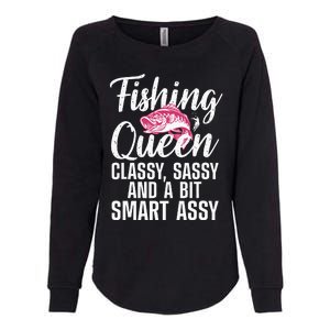 Funny Fishing Queen Design For Women Ladies Fishing Lovers Womens California Wash Sweatshirt