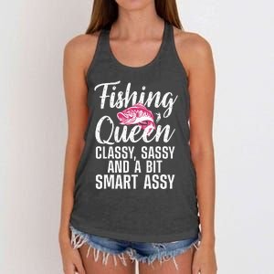 Funny Fishing Queen Design For Women Ladies Fishing Lovers Women's Knotted Racerback Tank