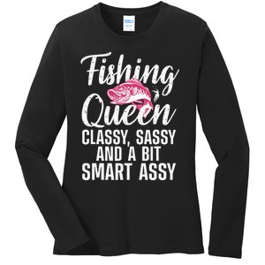 Funny Fishing Queen Design For Women Ladies Fishing Lovers Ladies Long Sleeve Shirt