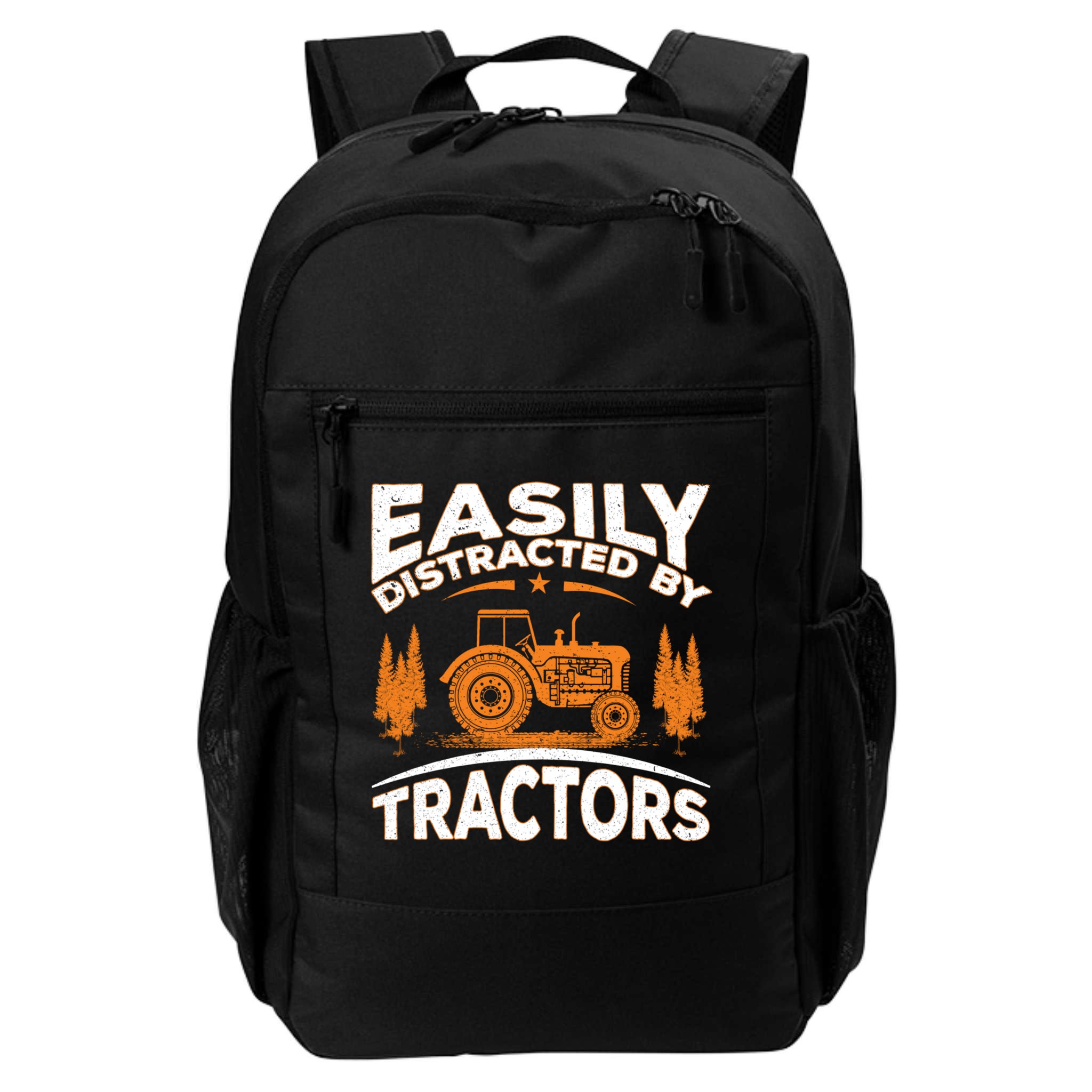 Funny Farming Quote Gift Easily Distracted By Tractors Backpack