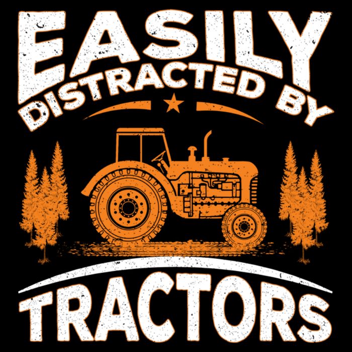 Funny Farming Quote Gift Easily Distracted By Tractors Backpack