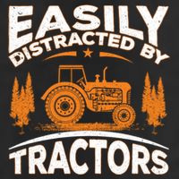 Funny Farming Quote Gift Easily Distracted By Tractors Adult Drive Performance Visor