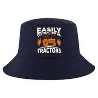Funny Farming Quote Gift Easily Distracted By Tractors Cool Comfort Performance Bucket Hat