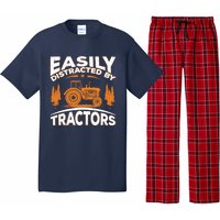 Funny Farming Quote Gift Easily Distracted By Tractors Pajama Set