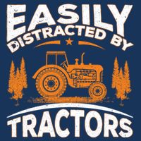 Funny Farming Quote Gift Easily Distracted By Tractors 16 in Basic Backpack