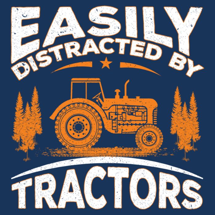 Funny Farming Quote Gift Easily Distracted By Tractors 16 in Basic Backpack