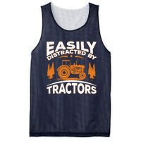 Funny Farming Quote Gift Easily Distracted By Tractors Mesh Reversible Basketball Jersey Tank